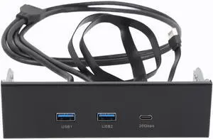 USB Front Panel Hub, GEN2x2 USB A Type C 3 Ports 5.25 Inch Front Panel USB Hub, Optical Drive Extension Panel Replacement for PC Computer