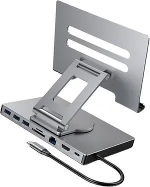 8/9 in 1 USB C Docking Station for Tablets USB C Hubs Type C to 4K 60Hz 5Gbps USB3.0 1000Mbps Adapter for PC Laptop