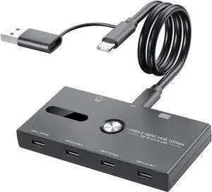 6 Port USB C Adapter Splitter 10Gbps Fast Speed Data Transfer for Laptops and Desktops Printer USB Fan Connection Laptop Docking Station