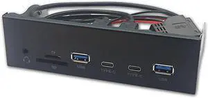5.25Inch USB3.2 Gen1 Front Panel With Memory Card Slots And Double USB3.0 +Type C Port Earphone Adapter Easy Installation