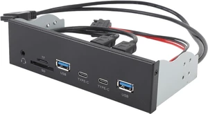 Asixxsix USB Front Panel Hub, 6 Ports 19 Pin GEN2 X 2 Support USB A Type C Memory Card Microphone Input 5Gbps Optical Drive Extension Panel, Front Panel USB Hub for PC Computer Asixxsix USB Front Panel Hub, 6 Ports 19 Pin GEN2 X 2 Support USB A Type C Memory Card Microphone Input 5Gbps Optical Drive Extension Panel, Front Panel USB Hub for PC Computer