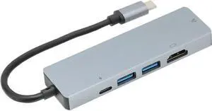USB C Hub 5 in 1, USB Hub with Ethernet Port, Speed Data and 100W PD Charging, Aluminum Alloy USB C Adapter for Laptop Tablet PC Pro Air