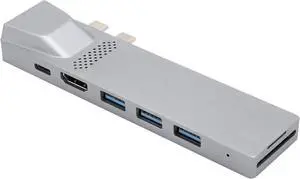 EBTOOLS 8 Port USB 3.0 Hub, Ultra Slim Data USB Hub with 4K Output, 3 .0 Ports, SDMicro SD Card Reader for Computer Office Home