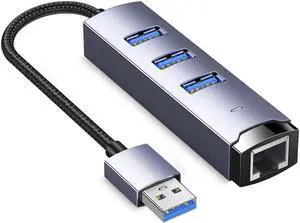 High Performance Double Chip USB Hub USB C to Ethernet Adapter 1000Mbps Stable Internet Speed Windows 7/8/10/11