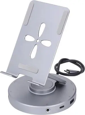 USB Hub, 10 in 1 USB C Hub with 4K HD Port, Gigabit Ethernet 3.5mm Sound 100W Tablet Stand U3 Card USB 3.0 2 USB C 3.0 Various Devices, Multiporthub