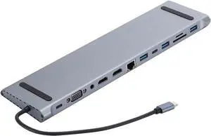 12 in 1 USB C USB C Adapter with 4K Output Highly Speed 5Gbps Data Transfer 100W Charging Functions Portable Hubs for Travel