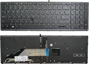 Siakoocty Laptop Replacement US Layout with Pointer and backlightt Keyboard for HP Zbook 15 G3 G4 Zbook 17 G3 G4 Backlit Pointer US 848311-001 PK131C31A00