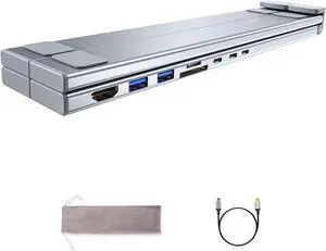 Type C Hubs Adapter with 4K USB3.0 and Type C PD100W Charging SDTF Card Reader for Office School and Home Use