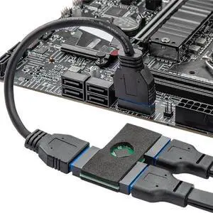 Compact USB 3.0 19Pin 1 to 2 HUB with Chip and Modular Cable Design Motherboard 19Pin USB3.0 Data Extension Cable