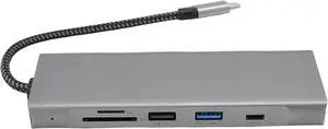 CUIFATI 8 in 1 Laptop USB C Hub, 4K Video Output Type C Docking Station, Aluminum Alloy USB Hub Multiport Adapter for Laptop, for OS X