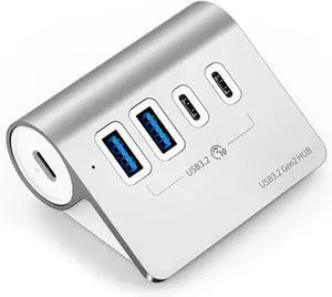 4Port USB 3.2 Hubs Type C Hubs USB Splitter Dock Station 10Gbps Speed USB3.2 Hubs Expander for Laptop