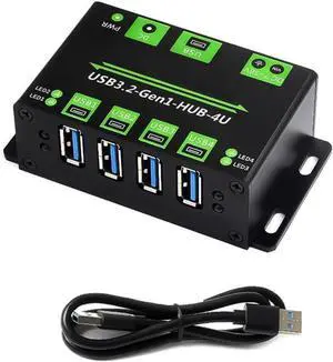 4-port USB 3.2 Gen1 hub with overcurrent protection for enthusiasts