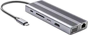 Veemoon Type C USB Hub Multi Port USB Splitter with Card Reader Compact and Portable USB Hub
