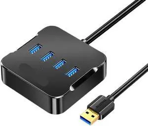 USB Hub 4 Ports Multiple Quick Sync Splitter for Extender for A Port PC Desktop