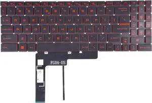 Replacement Backlit Keyboard for MSI Katana GF66 GF76 & Pulse GL66 GL76 MS-1581 MS-1582 MS-17L1 MS-17H3 Series Laptop with Red Letters US Layout