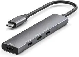 USB C Hub 3.0, 5Gbps 4-Port USB-C to USB-C Multiport Adapter Portable Hub, USB C Splitter Extender for MacBook Pro/Air, iPhone 15 Pro Max/16, Dell XPS, Google ChromeBook, Laptop, etc