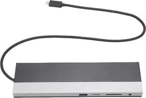 ciciglow Type C Docking Station, 12 in 1 USB C Hub with HD Multimedia Interface, DisplayPort, USB 3.0 2.0, VGA, RJ45 Port, Memory Card Reader, Aluminium Alloy Multiport Adapter