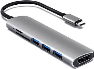 MVUYO 3.1 Type-C Hub to Adapter 4K Thunderbolt 3 C Hub with Hub 3.0 TF SD Reader Slot(C)