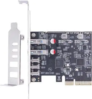 Internal USB3.2 Expansion Hub PCIE 4x8X16X Adapter Card 5 Ports 3 USB C 2XUSB A