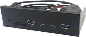 USB Front Panel for PC 2 X USB 3.2 GEN1 5Gbps + 2 X Type-C Hub + 3.5Mm Headset+ TF/SD Slot for 5.25Inch Floppy Drive Bay USB Front Panel for PC 2 X USB 3.2 GEN1 5Gbps + 2 X Type-C Hub + 3.5Mm Headset+ TF/SD Slot for 5.25Inch Floppy Drive Bay