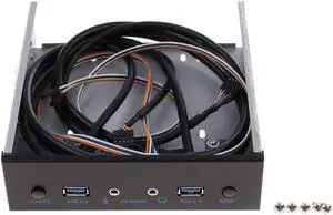 USB 3.0 Front Panel Hub 2 Port Expansion Bay Bracket with HD-Audio and Power Button for Desktop PC