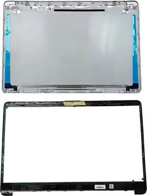 LTPRPTS Replacement Laptop LCD Back Cover Top Case Rear Lid and Front Bezel Frame for HP Pavilion 15S-DU 15S-DY 15S-DW L52012-001 L52014-001 Silver