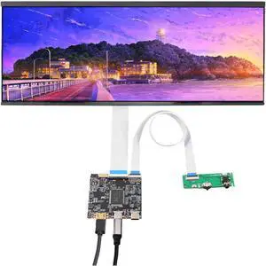 VSDISPLAY 12.3 Inch 2K LCD Screen 2400x900 with USB-C LCD Controller Board,as Extra Secondary Display Panel for PC/Laptop/Game Cabinet Monitor