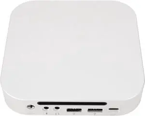Mini M4 Hub & Stand M.2 NVMe SSD Enclosure, 2x10G USB A Ports, 2x4.8G USB A Ports, USB C Charging, 3.5MM Earphone Jack, Aluminum (US Plug)