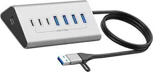 USB HUN 7/10 Port Splitter USB 3.0 Type C Hub High Speed Transmission Type C Hub Wrap Top Extension Computer Accessories