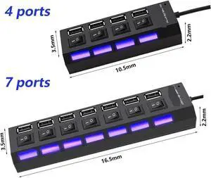 MGBIDMI USB Charging Station USB 2.0 Hub USB Hub 2.0 Multi USB Splitter Hub Use Power Adapter 4/7 Port Multiple Expander 2.0 USB Hub with Switch for PC(Color:4 Port Black) MGBIDMI USB Charging Station USB 2.0 Hub USB Hub 2.0 Multi USB Splitter Hub Use Power Adapter 4/7 Port Multiple Expander 2.0 USB Hub with Switch for PC(Color:4 Port Black)
