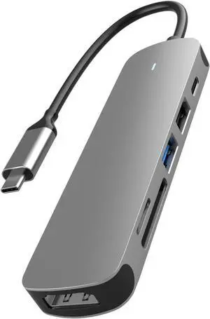 Efficient USB 3.0 and Type C Hub 1000Mbps Ethernet RJ45 Gigabit 4/6 Port 5GBPS Data Transfer Adapter for Mobile Phone Tablet