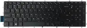 wangpeng New US Black Backlit English Laptop Keyboard (Without Frame) for Dell P66F P66F001 P72F P72F002 P75F P75F002 P75F003 Light Backlight