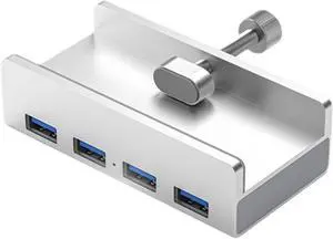 6-in-1 USB 3.0 HUB with Power Supply USB3.0 Splitter Adapter Clip-Type Multi Splitter 5G Data Transmission(3 USB 1 Type C)