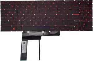 Replacement Keyboard for MSI Katana GF66 GF76 Pulse GL66 GL76 MS-1582 MS-1583 MS-17L1 MS-17H3 Series Laptop with Red Letters Backlit Keyboard US Layout