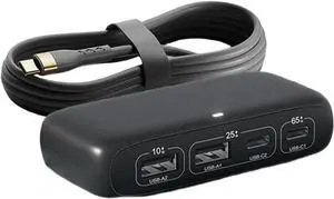 XUZHID Type C Hubs Expander with Total 100W Power Delivery 4Port (2USB C+2USB) Fast Charging Station 480Mbps Data Transfer