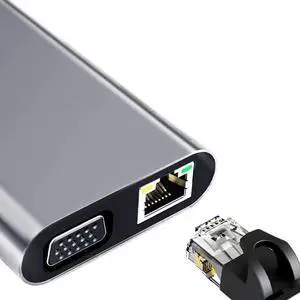 USB C HUB Type C Adapter to HDMI-Compatible 4K VGA RJ45 SD/TF Card 3.5MM AUX 10 Port Docking Station PC Splitter(6-in-1 HDMI) USB C HUB Type C Adapter to HDMI-Compatible 4K VGA RJ45 SD/TF Card 3.5MM AUX 10 Port Docking Station PC Splitter(6-in-1 HDMI)