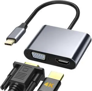 bodateng USB C Dock 4K UHD HDTV Converter Cable Splitter Hub Adapte(HD VGA 2in1 Dock)