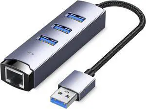 Qsvbeeqj MultiDevice Compatible USB Hubs USB/Type C to Ethernet Adapter Quick File Transfer for Home Office Use Stable Internet