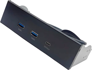 USB3.2 and Type C front panel for 5.25-inch disc bay with double USB a port for desktop USB Type C expansion panel USB3.2 and Type C front panel for 5.25-inch disc bay with double USB a port for desktop USB Type C expansion panel