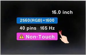 NUOLAISUN 16.0" Replacement for Lenovo Legion 5 PRO 16ACH6 Model 82JS WQXGA 2560(RGB)×1600 40pins 165Hz LCD Non-Touch Screen Display Panel