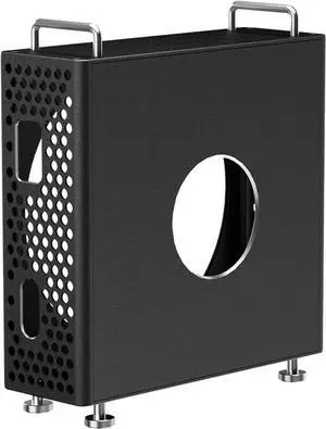 Aluminum Alloy Computer Chassis Stand, CNC Aluminum Chassis Stand Case Holder for Mac mini M4, with Optimal Heat Dissipation (Black)