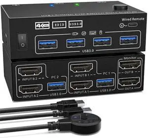 Clear USB3.0 Port KVM Switcher 202AS Clear Resolution And Vibrant Colors For Home And Office Use 2channel KVM Switcher