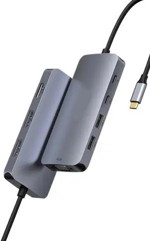 USB C Hub Adapter Multiport Docking Station Compatible with Windows Laptops Dual 4K HDMI 5Gbps USB 3.0 PD 100W(MOUC0514)