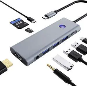 Performance Master 9-in-1 USB C Hub with 100W PD Charging, 4K HDMI, USB 3.0/2.0, SD/TF Card Reader, Audio Jack  Compact Adapter for MacBook, Windows, iPad, Linux & More
