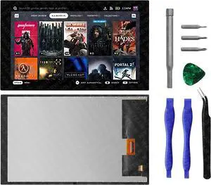 Compatible with Valve Steam Deck Handheld Game Console IPS 7" 1280 x 800 LCD Display Touch Screen Digitizer Assembly with Repair Tools(Anti-Glare Frosted Anti-Fingerprint), not for OLED Version