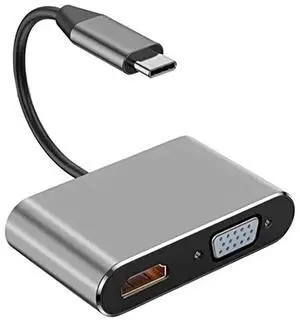 4-in-1 TY>pe C Adapter Hub to HDMI USB 3.0 Digital AV Multiport Adapter with T/ype-C/i PD Port Compatible