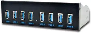 8 Port USB Hub USB3 5.25 USB 3.0 Front Panel Splitters USB 3.0 Hub for PC USB-HUB Multiple USB3.0 HUB Splitter Hubs for Computer