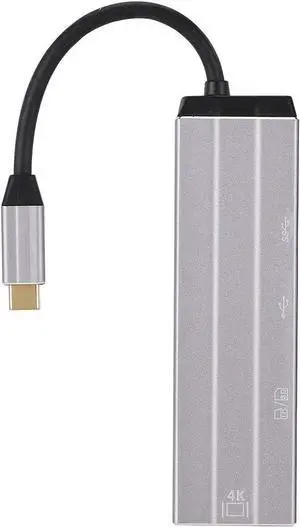 6 in 1 Type C Expansion Dock Hub, Dock with TF, Secure Digital Memory Card, USB 2.0, USB 3.0, and USB C PD Interfaces, Compact and Stylish Aluminum Design for Easy Portab