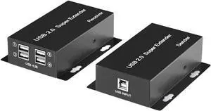 Lhnjimrsy USB 2.0 Super Extender 50M Prolong Over CAT6 Cable 4 Port USB HUB Extension for Webcam Camera Printer U Disc US Plug