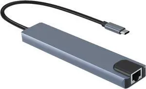 Aluminum 8/5 in 1 Type C Hubs with USB A USB C 4K Video Output and Fast Data Transfer for Work and Play